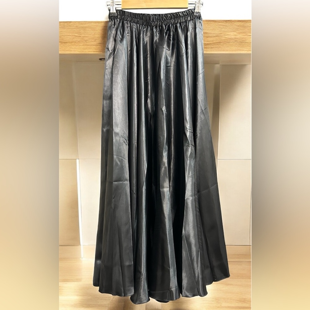 Elegant Black Satin Skirt